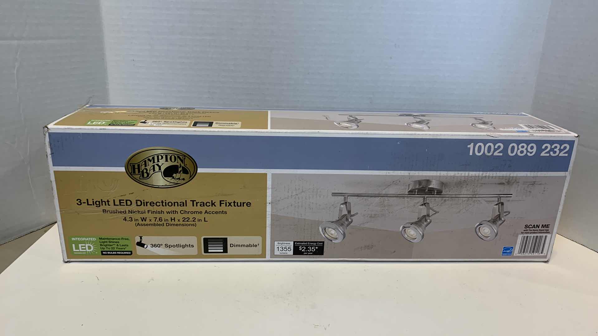 Photo 1 of HAMPTON BAY 3 LIGHT LED DIRECTIONAL TRACK FIXTURE BRUSHED NICKEL 1002 089 232