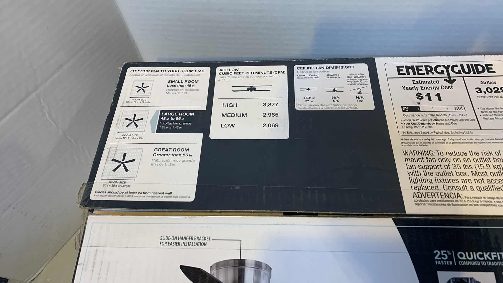 Photo 3 of HAMPTON BAY SIDLOW 52” LED INDOOR CEILING FAN 1005 819 972