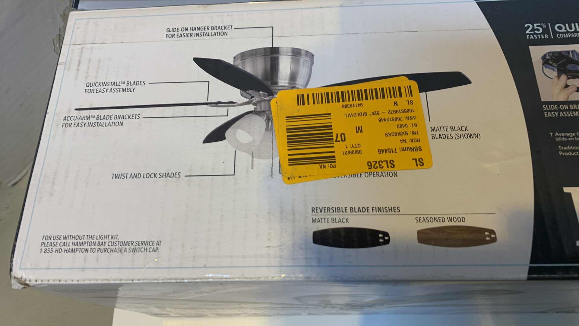 Photo 1 of HAMPTON BAY SIDLOW 52” LED INDOOR CEILING FAN 1005 819 972