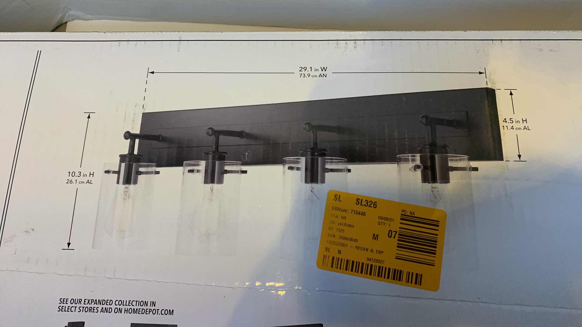 Photo 1 of HAMPTON BAY REGAN 4 LIGHT VANITY FIXTURE ESPRESSO FINISH 1005 533 801