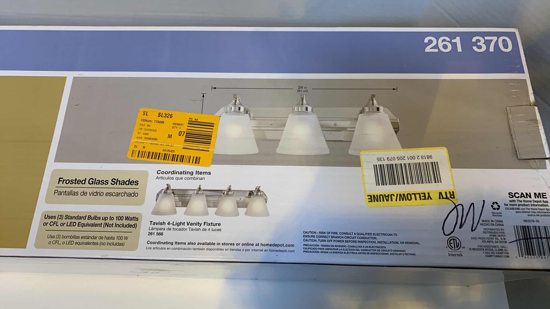 Photo 1 of HAMPTON BAY 3 LIGHT VANITY FIXTURE TAVISH