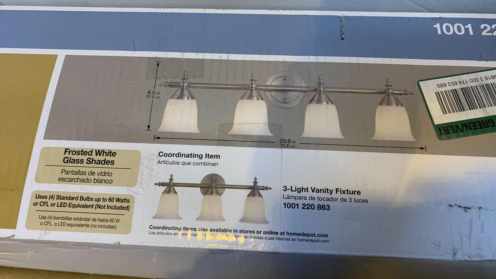 Photo 1 of HAMPTON BAY 4 LIGHT VANITY FIXTURE OLGELTHORPE