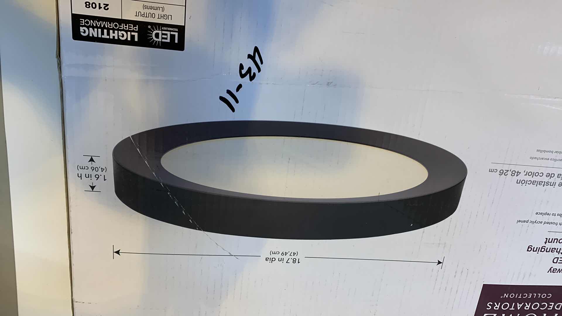 Photo 1 of HOME DECORATORS COLLECTION CALLOWAY 19” LED COLOR CHANGING GFLUSH MOUNT LIGHT FIXTURE 1005 772 761