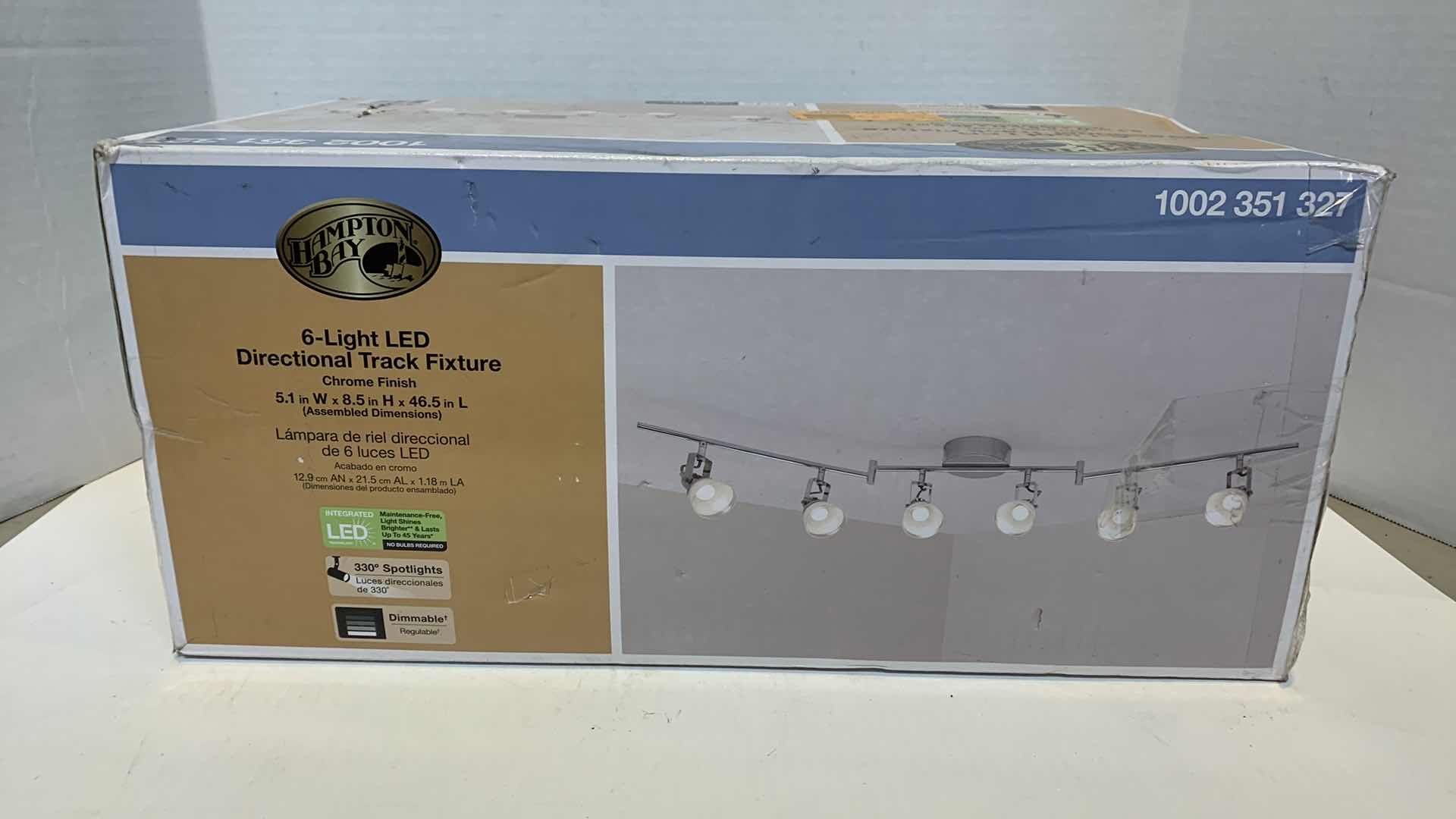 Photo 1 of HAMPTON BAY 6 LIGHT LED DIRECTIONAL TRACK FIXTURE CHROME FINISH 1002 351 327