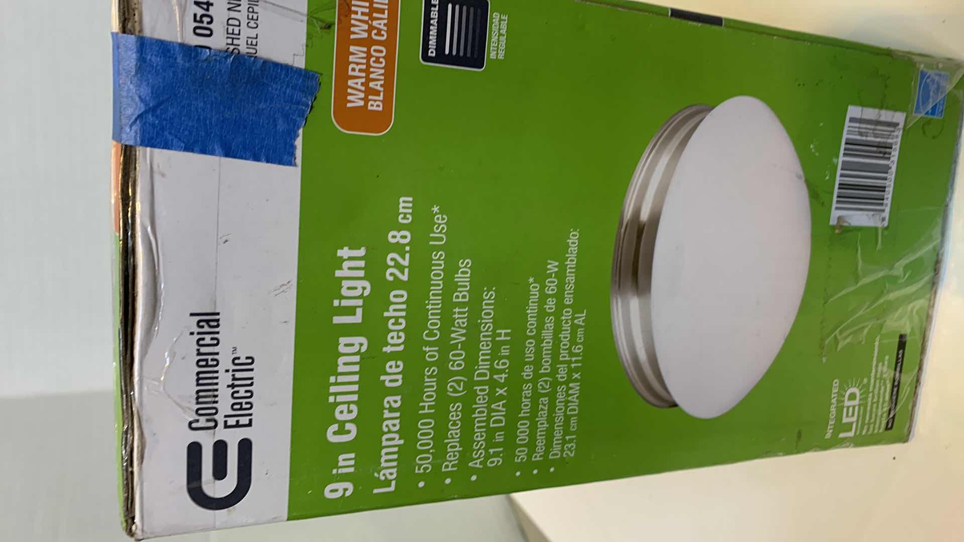 Photo 1 of COMMERCIAL ELECTRIC 9” CEILING LIGHT BRUSHED NICKEL 1000 054 615