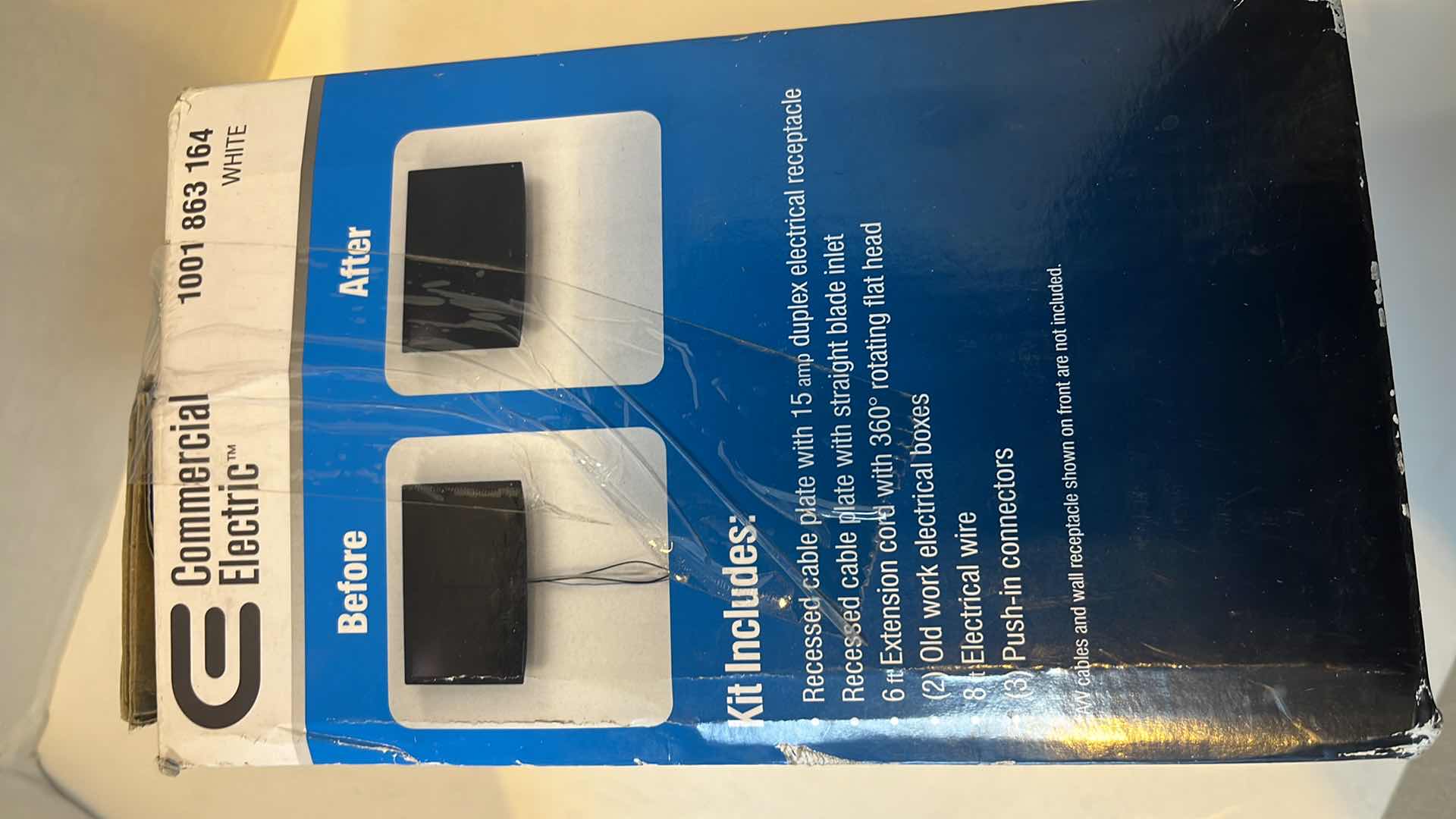 Photo 1 of COMMERCIAL ELECTRIC LOW PROFILE TV CABLE ORGANIZER KIT 1001 863 164 WHITE