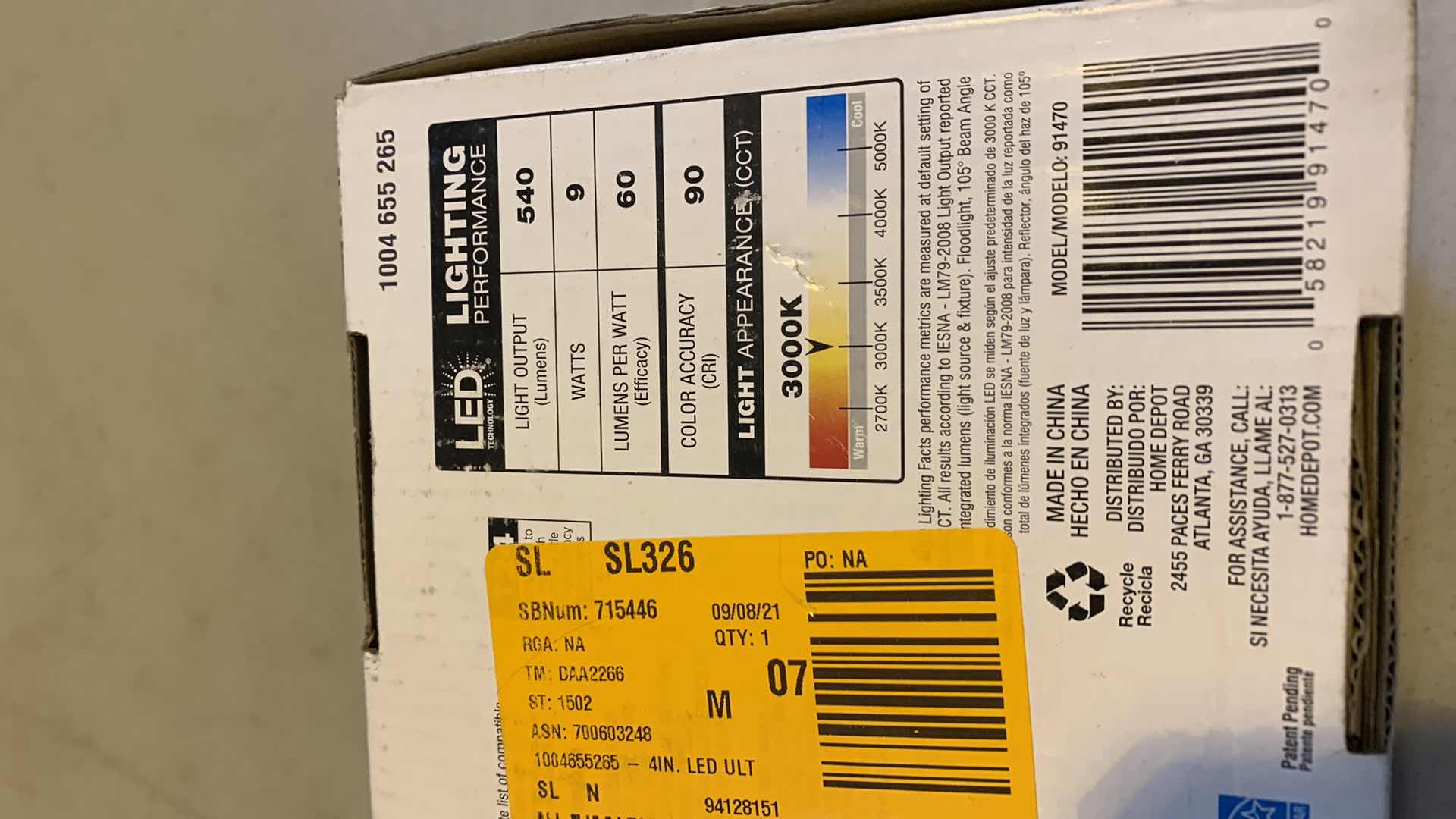 Photo 1 of 4 PACK 4” LED COLOR CHANGING RECESSED KIT