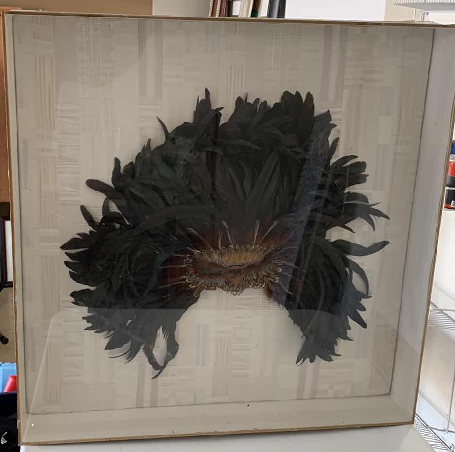 Photo 1 of LARGE VENETIAN CARNIVAL MASK WITH REAL FEATHERS 30” X 6” H 30”