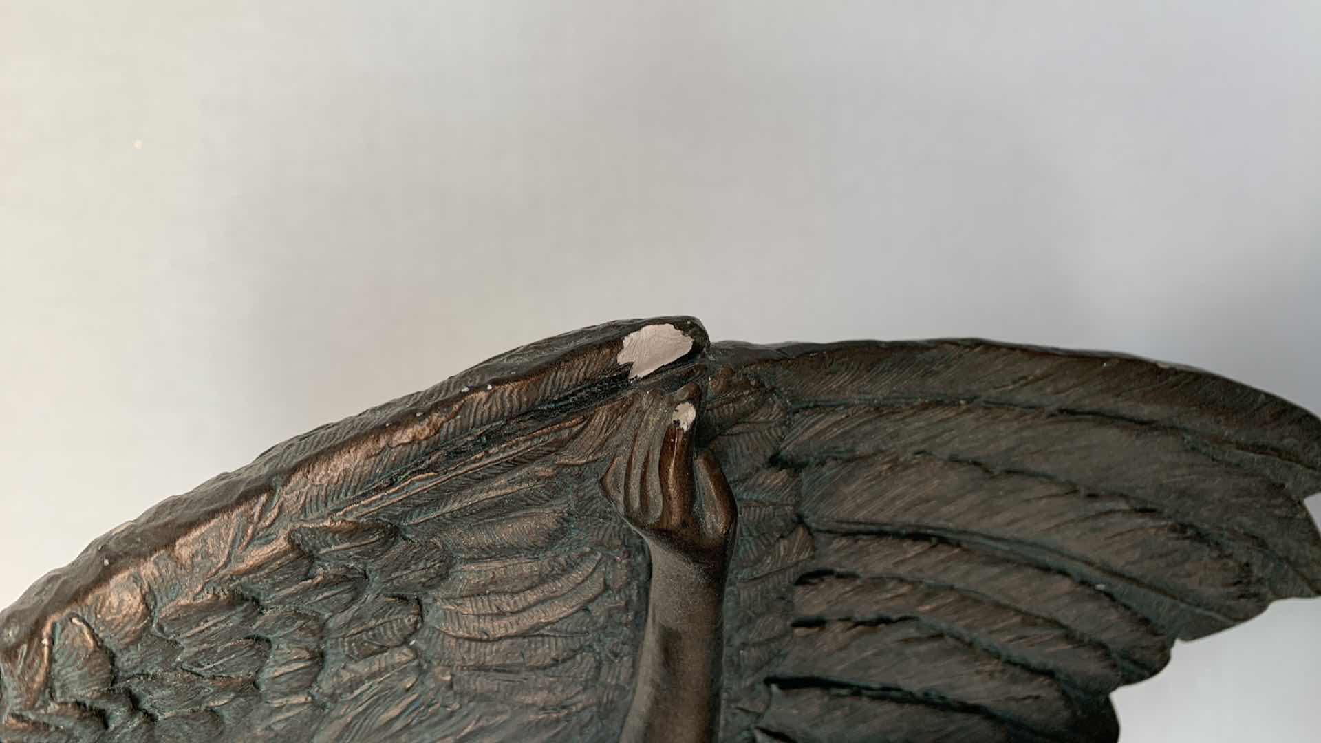 Photo 5 of HEAVY BRONZE ANGRL STATUE 10” X 6” H 18”