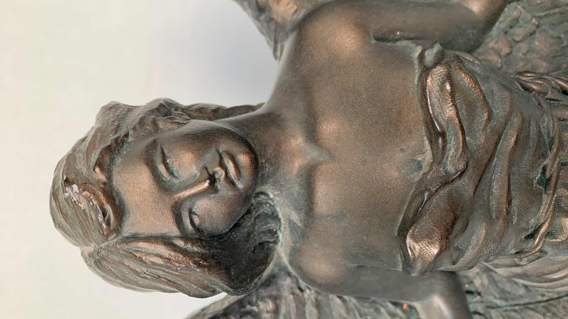 Photo 6 of HEAVY BRONZE ANGRL STATUE 10” X 6” H 18”