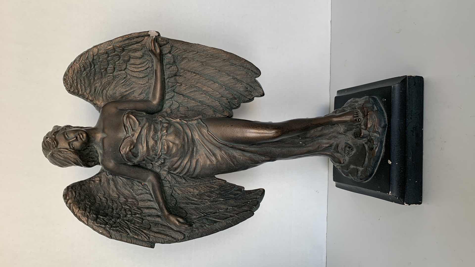 Photo 1 of HEAVY BRONZE ANGRL STATUE 10” X 6” H 18”