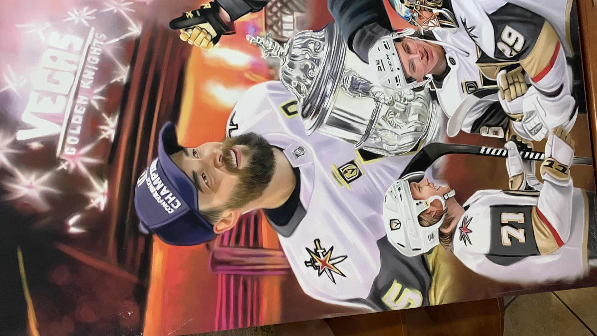 Photo 2 of GOLDEN KNIGHTS "KNIGHTS TO REMEMBER" 2018 FINALS RUN LIMITED EDITION GICLEE ON CANVAS 24” X 36”