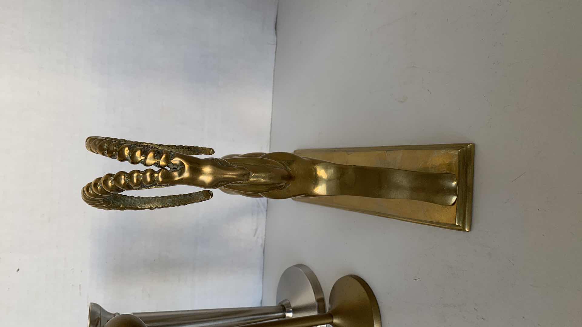 Photo 4 of CANDLE STICKS AND A VINTAGE BRASS GAZZELLE