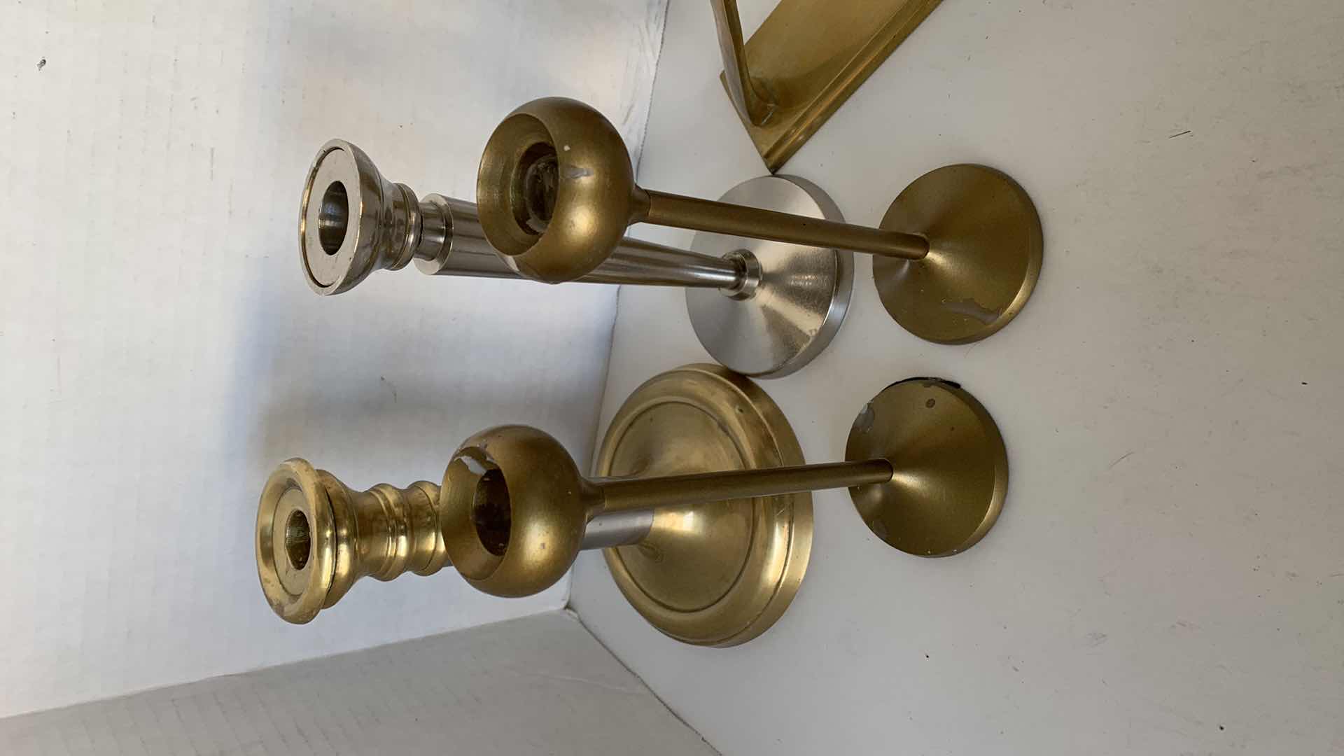 Photo 2 of CANDLE STICKS AND A VINTAGE BRASS GAZZELLE