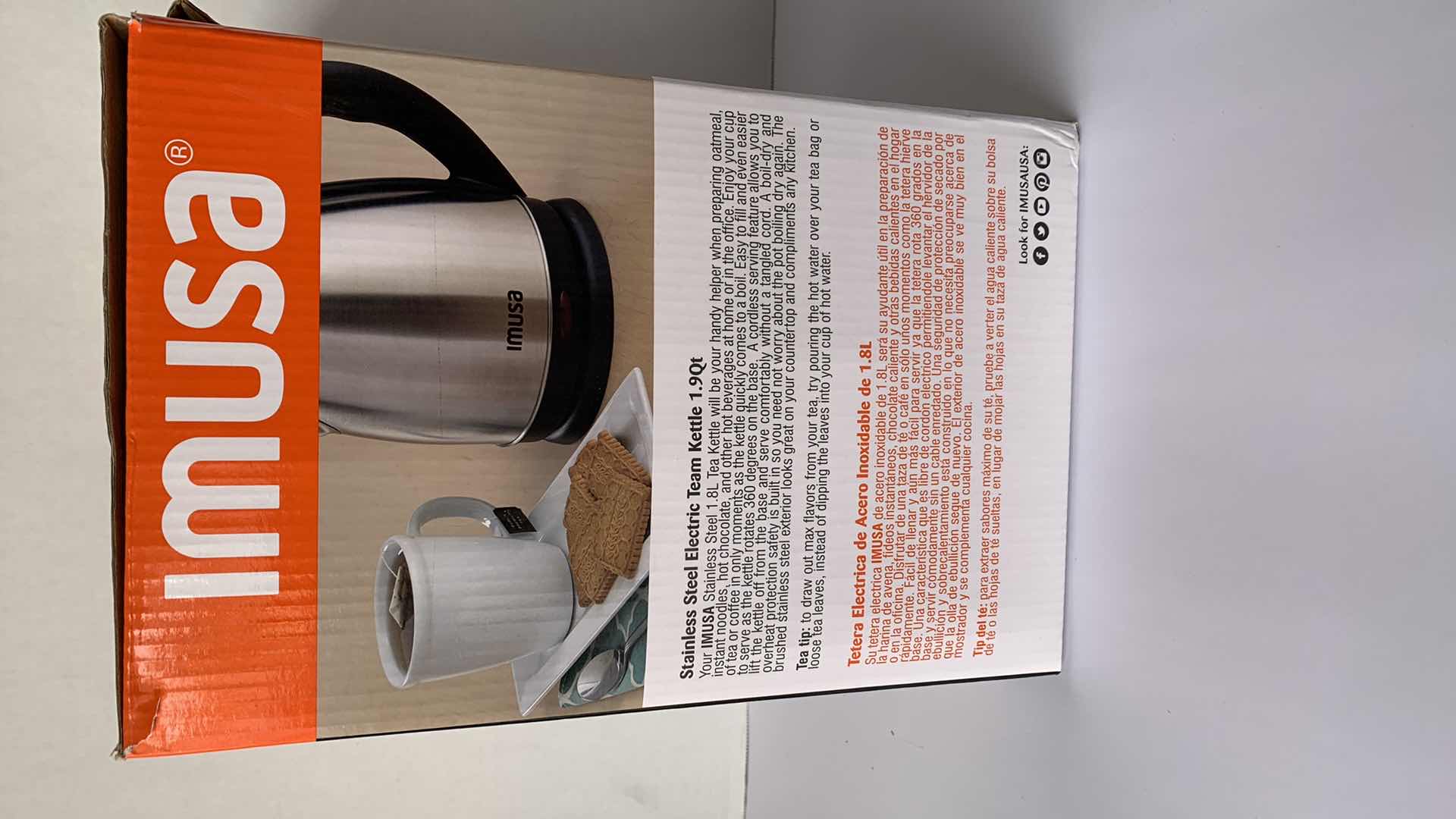 Photo 1 of IMUSA ELECTRIC TEA KETTLE STAINLESS STEEL 1.9 QT