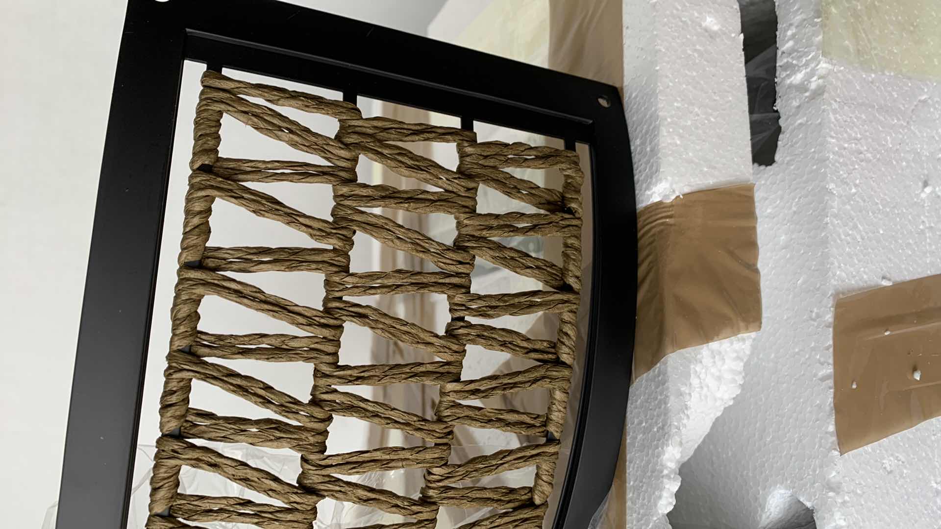 Photo 1 of PENDANT LIGHT WITH RATTAN BLACK FINISH