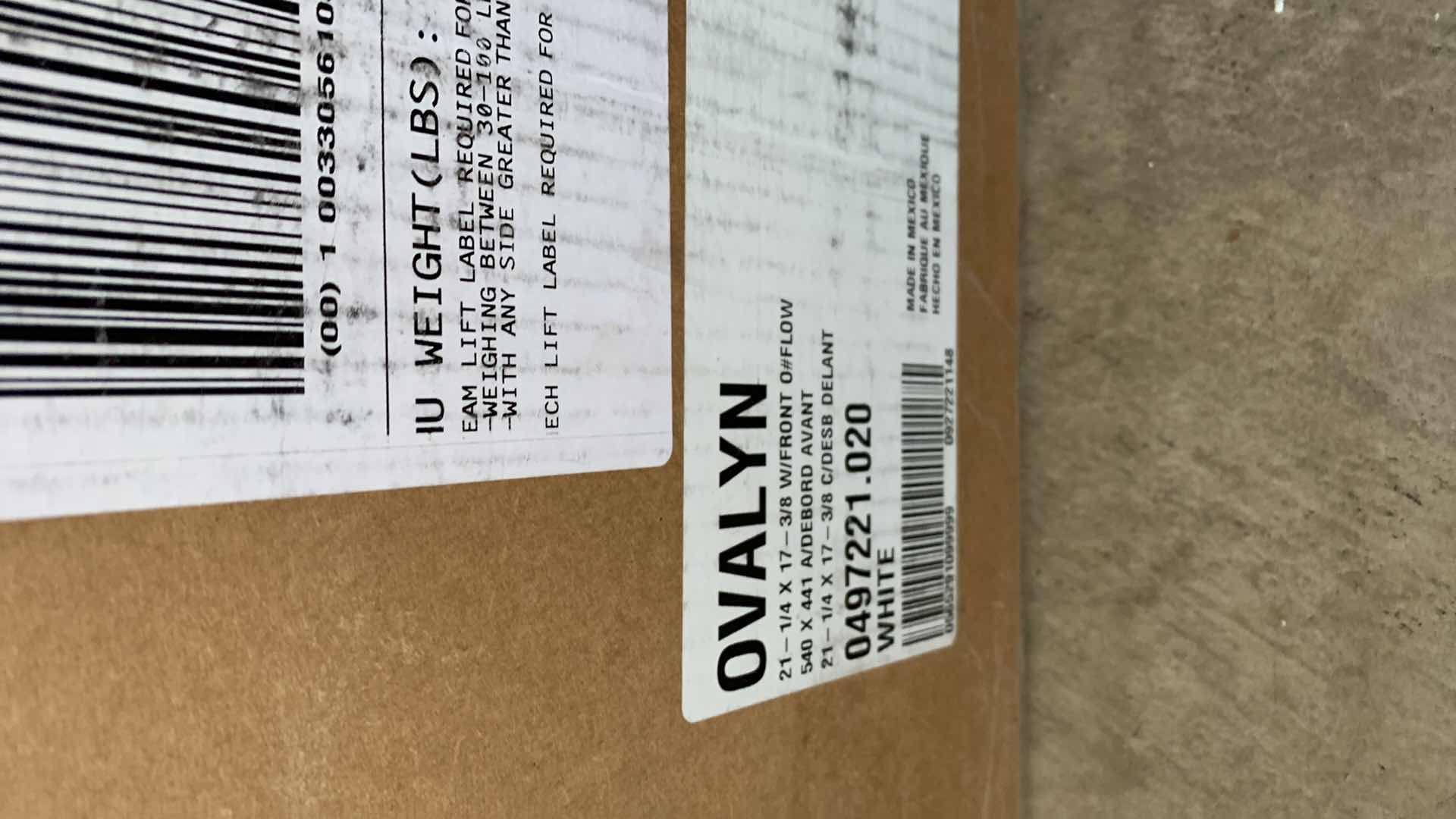 Photo 1 of AMERICAN STANDARD OVALYN 21” X 17” WHITE SINK