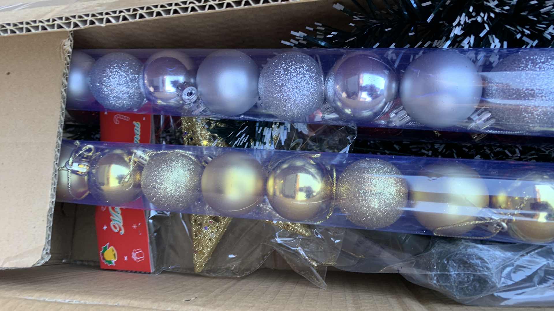 Photo 1 of BLACK AND WHITE 5FT. CHRISTMAS TREE WITH ORNAMENTS