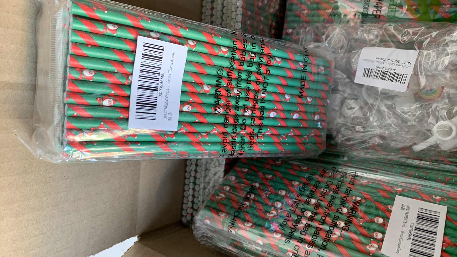 Photo 1 of FIVE POUNDS OF CHRISTMAS BEVERAGE STRAWS