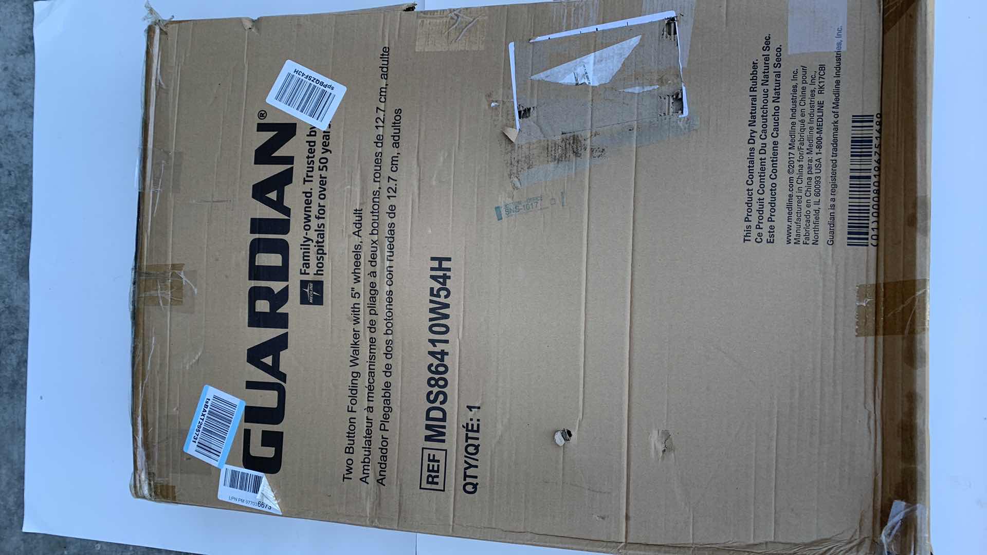 Photo 1 of GUARDIAN TWO BUTTON FOLDING WALKER WITH 5” WHEELS