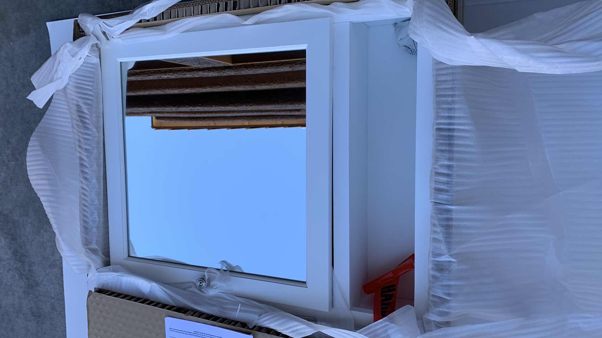 Photo 1 of HOME DECORATORS RIDGEMORE BATHROOM VANITY MIRROR WHITE 24” X 30”