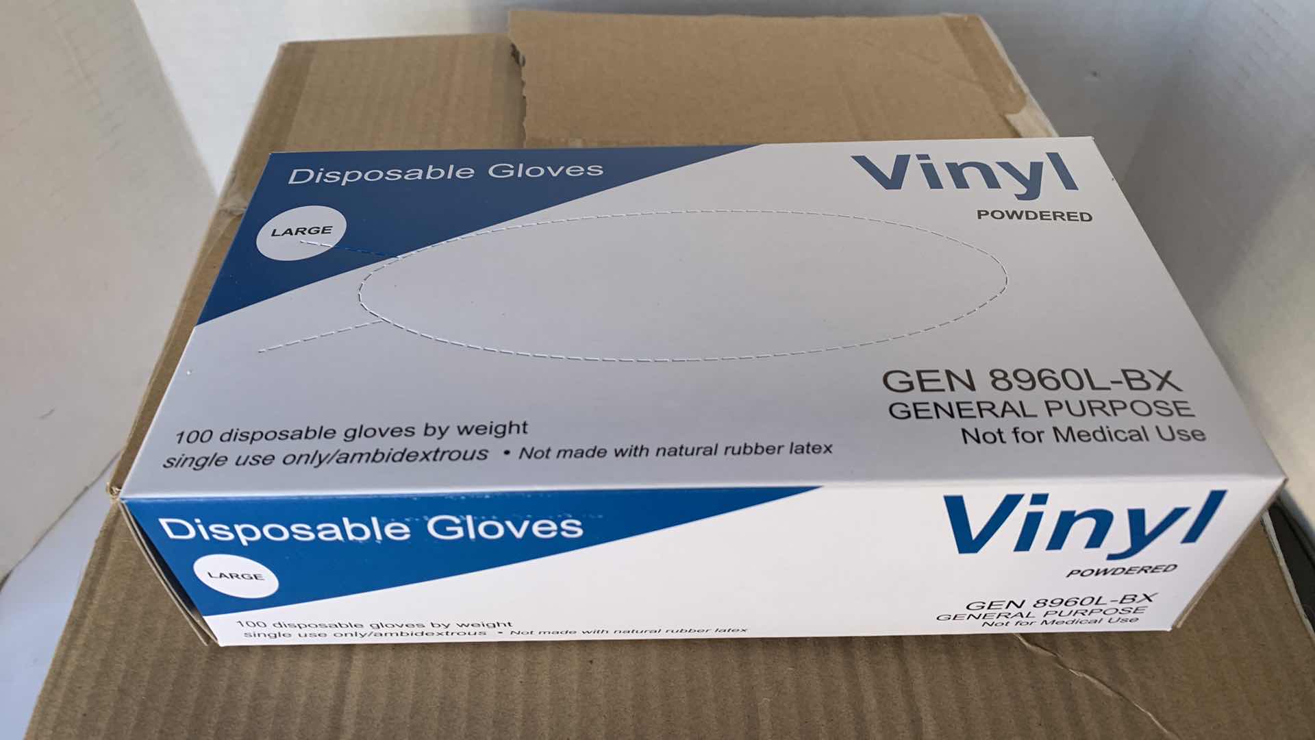 Photo 1 of FIVE BOXES LARGE VINYL POWDERED DISPOSABLE GLOBES 500 COUNT