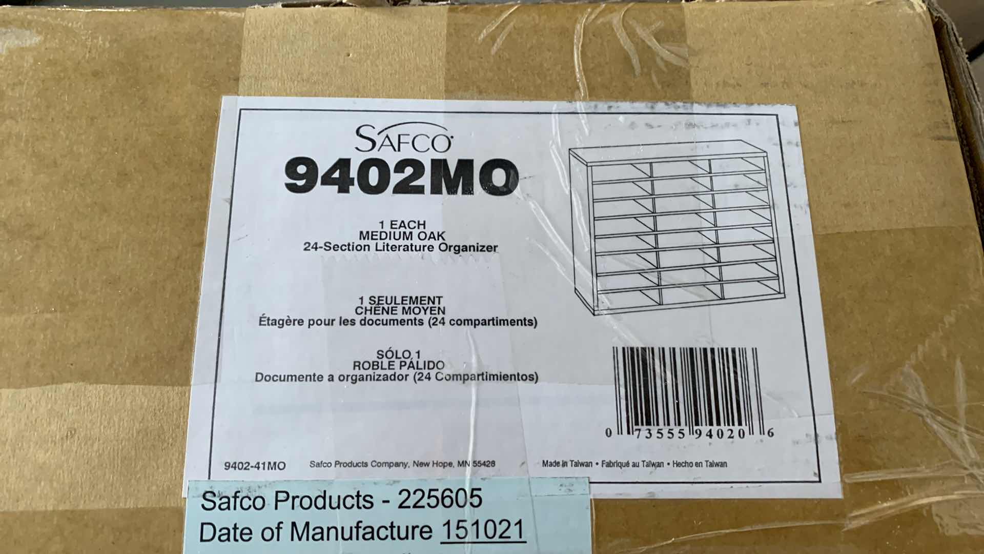 Photo 1 of SAFCO MEDIUM OAK 24 SECTION LITERATURE ORGANIZER