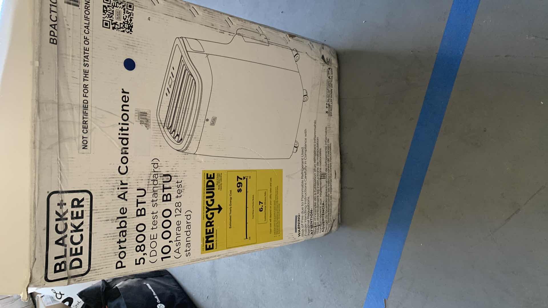 Photo 1 of BLACK AND DECKER PORTABLE AIR CONDITIONER 10,000 BTU BPACT10WT