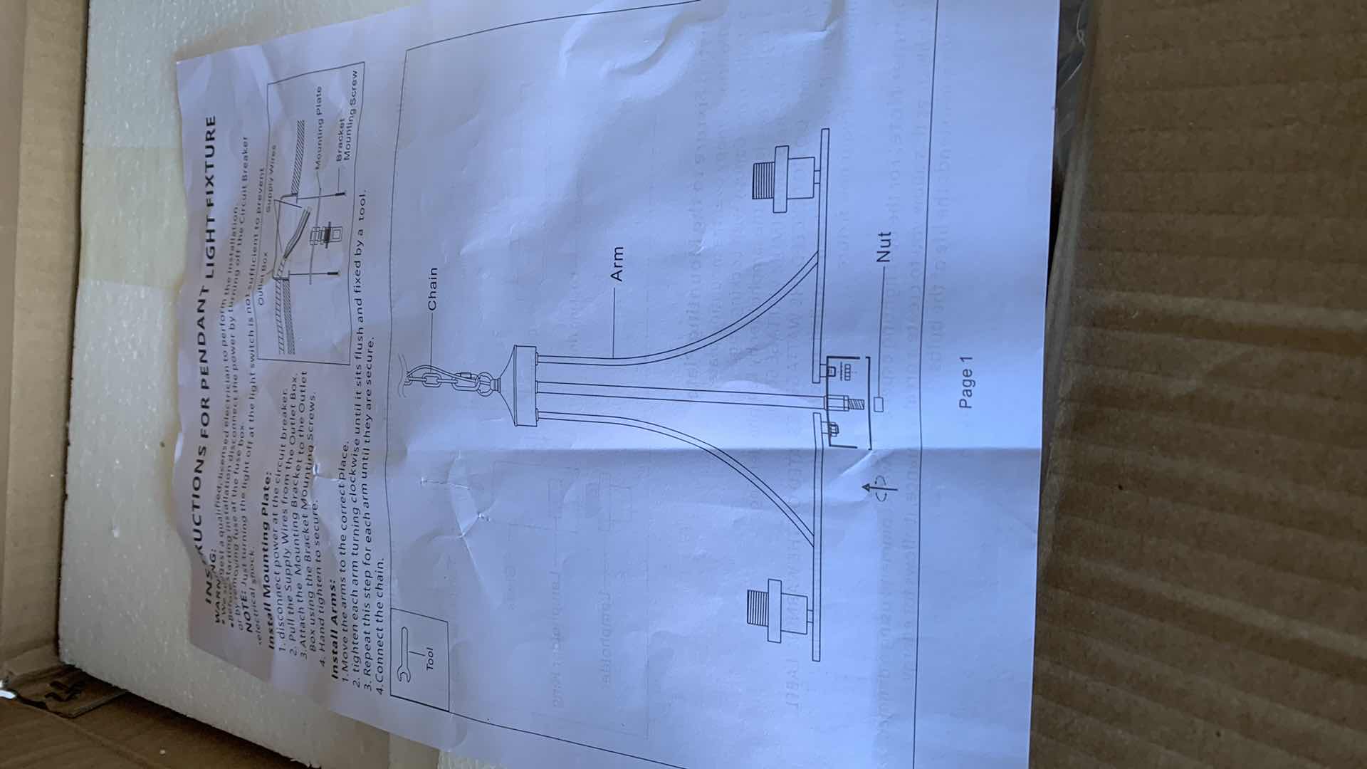 Photo 1 of PENDANT LIGHT CHROME FINISH