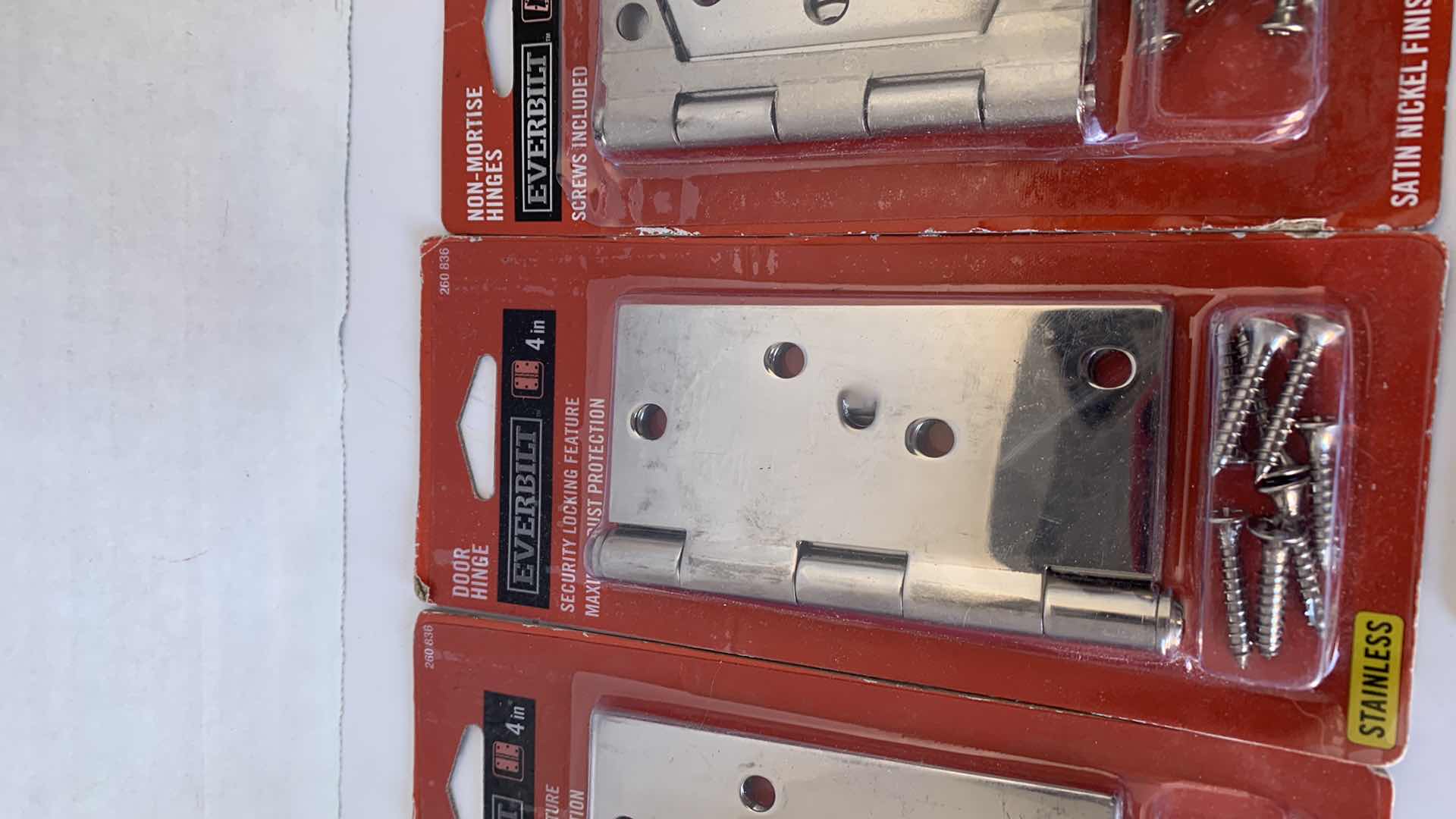 Photo 1 of SEVEN EVERBUILT HINGES 4" AND 3 1/2"