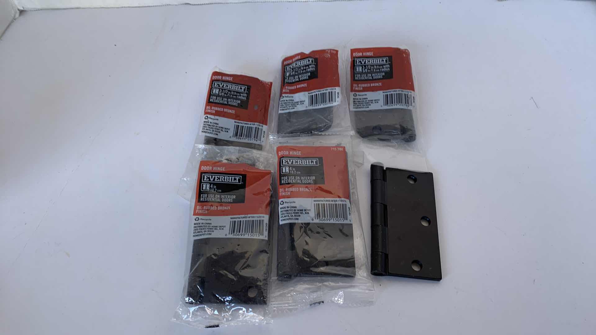 Photo 1 of SIX EVERBUILT HINGES 3 1'2" AND 4"