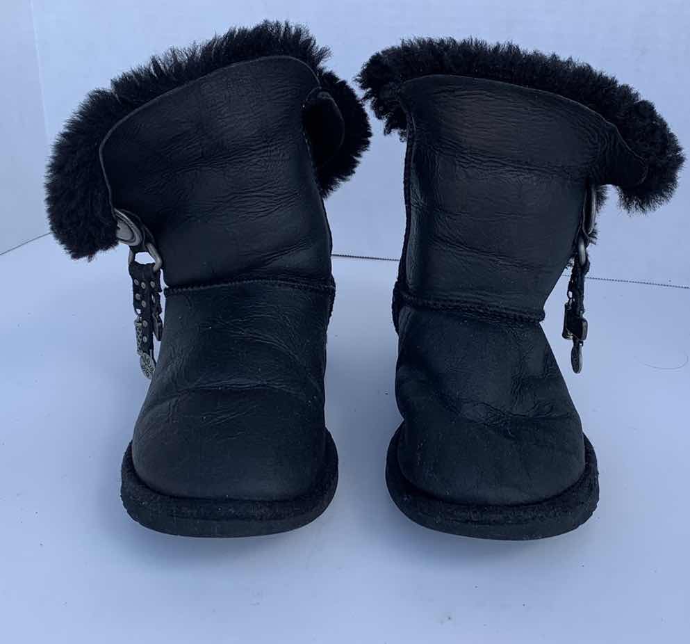 Photo 1 of UGGS LADIES BLACK WINTER BOOTS, SIZE 5, FAUX FUR INTERIOR
