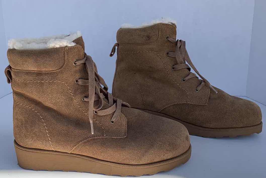 Photo 1 of BEARPAW WINTER BOOTS, BROWN SUEDE UPPER, SHEEPSKIN INTERIOR, LADIES SIZE 7
