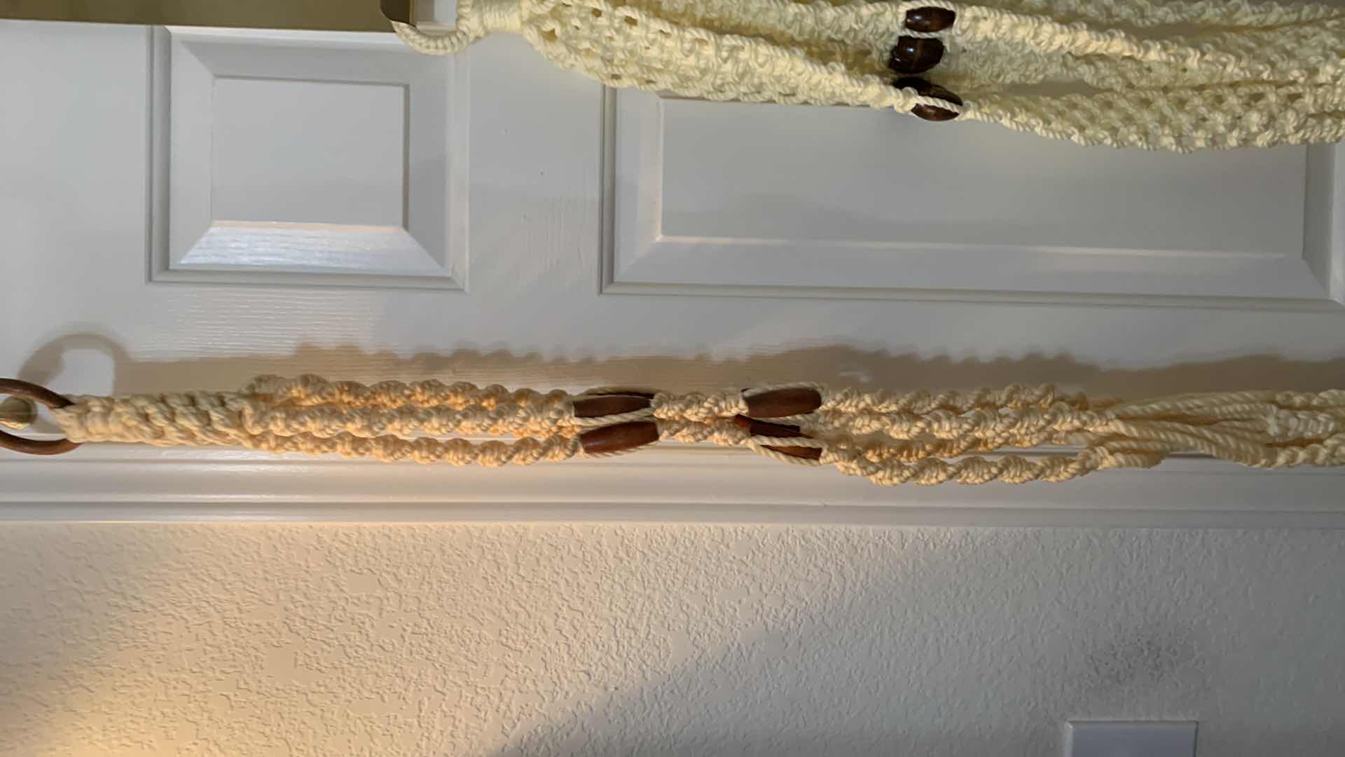 Photo 2 of THREE HANDMADE MACRAME POT HOLDERS APPROXIMATELY 36” LONG