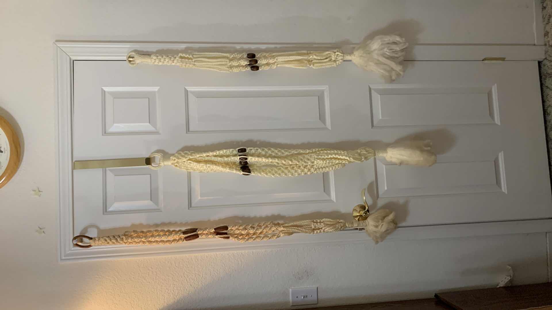 Photo 1 of THREE HANDMADE MACRAME POT HOLDERS APPROXIMATELY 36” LONG