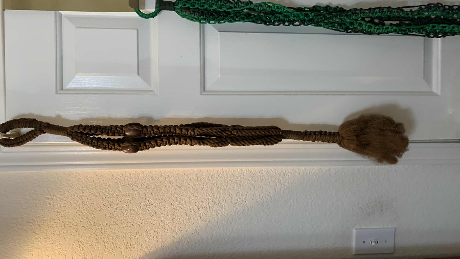 Photo 1 of THREE HANDMADE MACRAME POT HOLDERS APPROXIMATELY 36” LONG