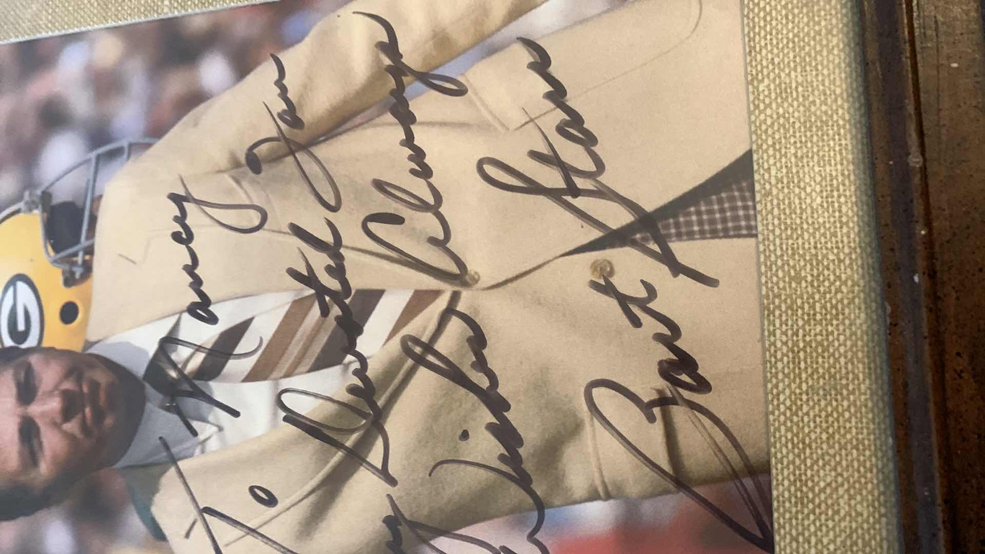 Photo 1 of GREEN BAY PACKERS UNAUTHENTICATED BART STARR AUTOGRAPH AND A VINCE LOMBARDI PRINT