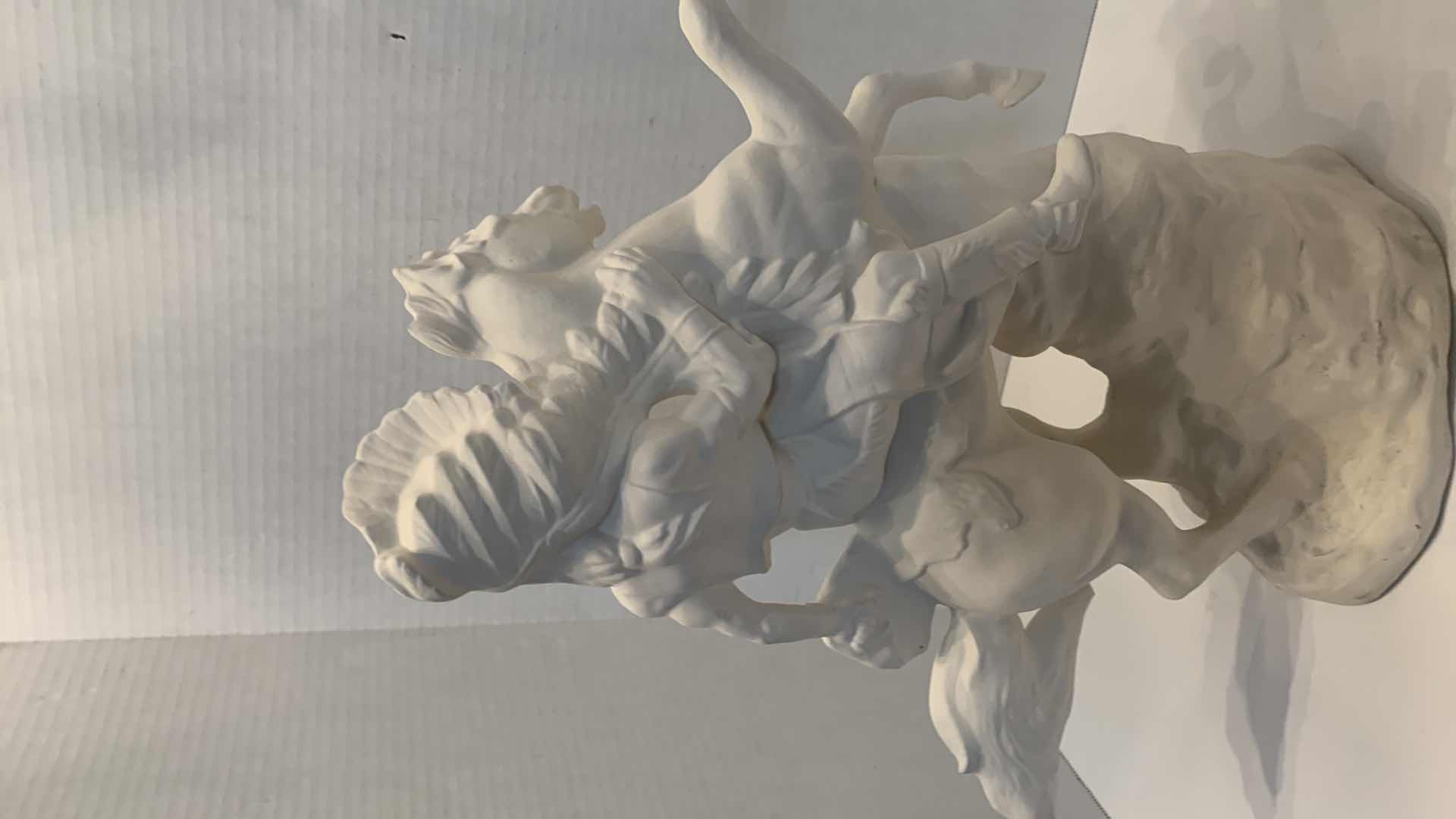 Photo 1 of PLASTER AMERICAN INDIAN CHIEF SCULPTURE 24” TALL