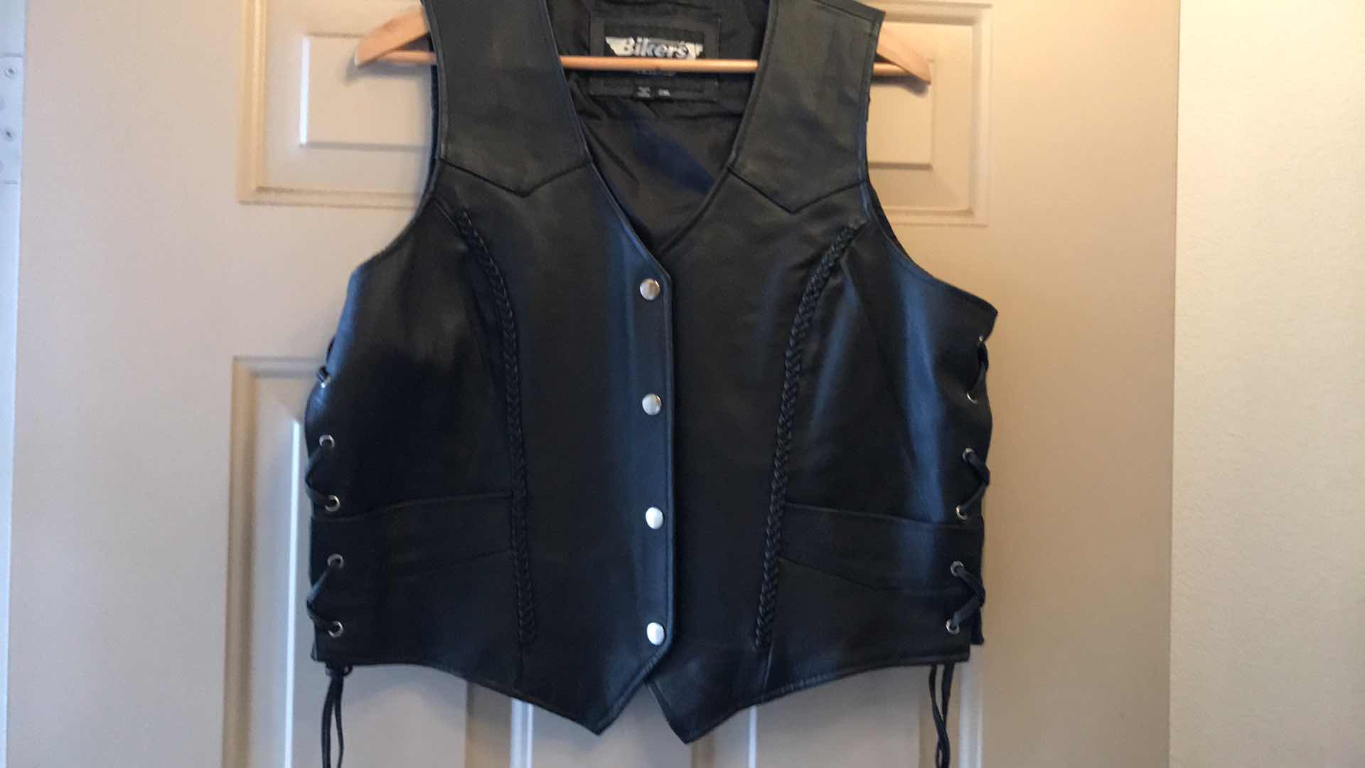 Photo 1 of LEATHER BIKER VEST SIZE 2XL