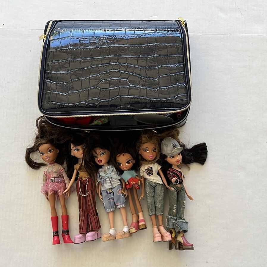 Photo 1 of COLLECTION OF BRATZ DOLLS AND BAG WITH DOLLS CLOTHING ITEMS