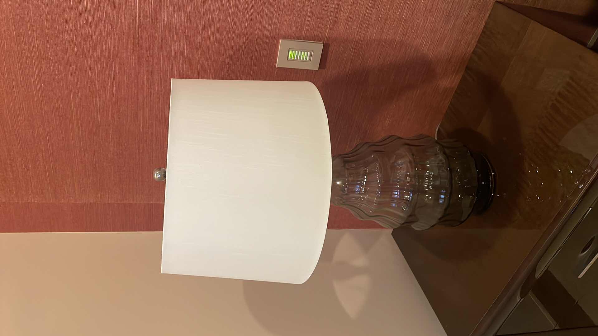 Photo 5 of CURREY AND COMPANY RIPPLE SINGLE LIGHT 32" TALL VASE STYLE TABLE LAMP WITH OFF WHITE SHANTUNG SHADE
MODEL:6000-0117 (2)