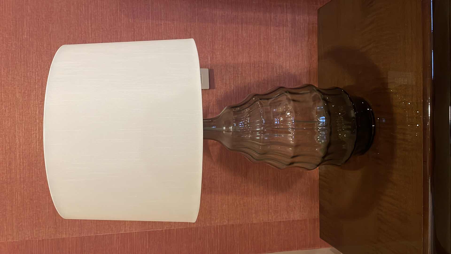 Photo 4 of CURREY AND COMPANY RIPPLE SINGLE LIGHT 32" TALL VASE STYLE TABLE LAMP WITH OFF WHITE SHANTUNG SHADE
MODEL:6000-0117 (2)