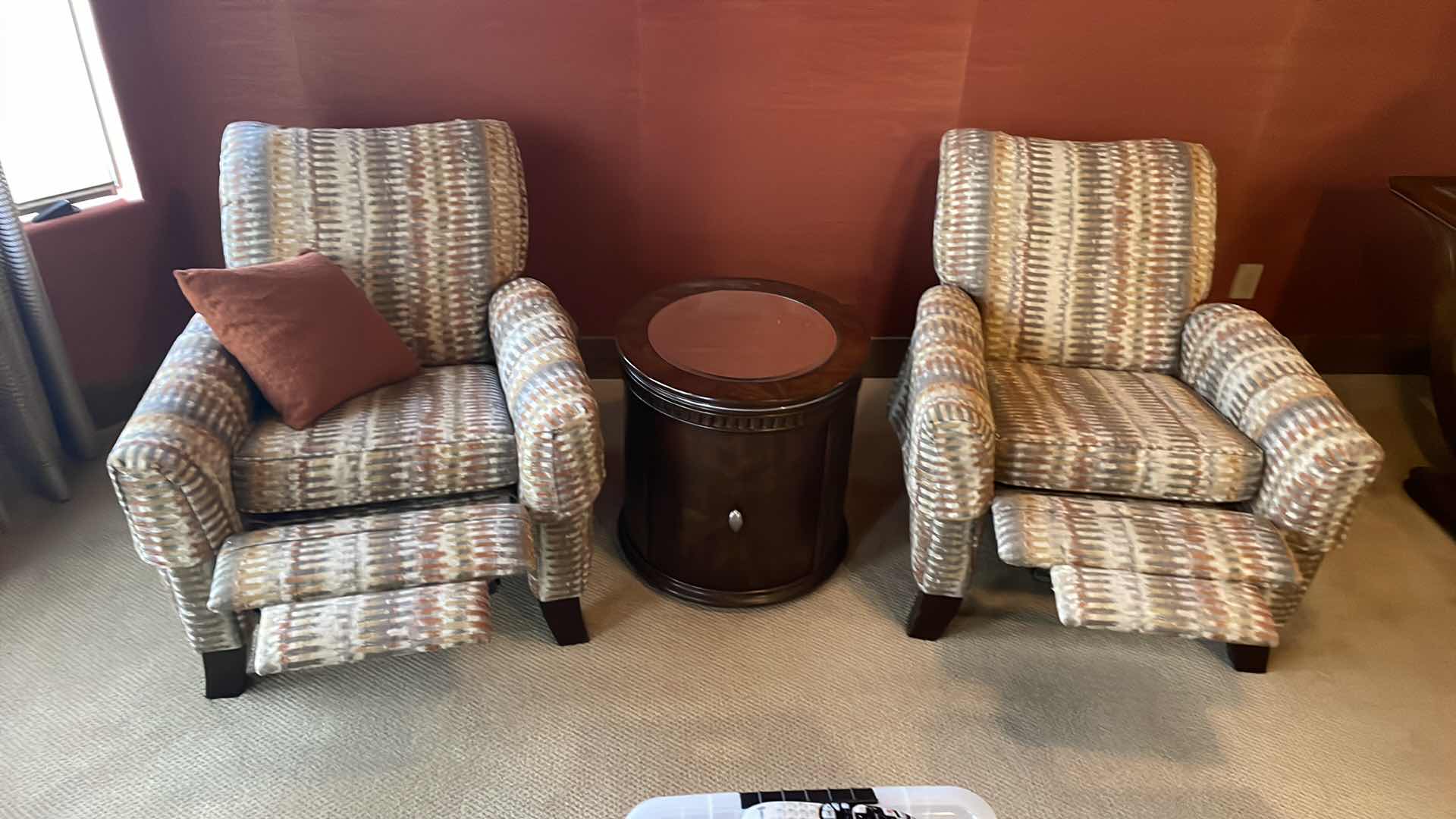 Photo 1 of TAYLOR KING SANDMAN RECLINING CHAIRS 36” X 36” H36” (2)