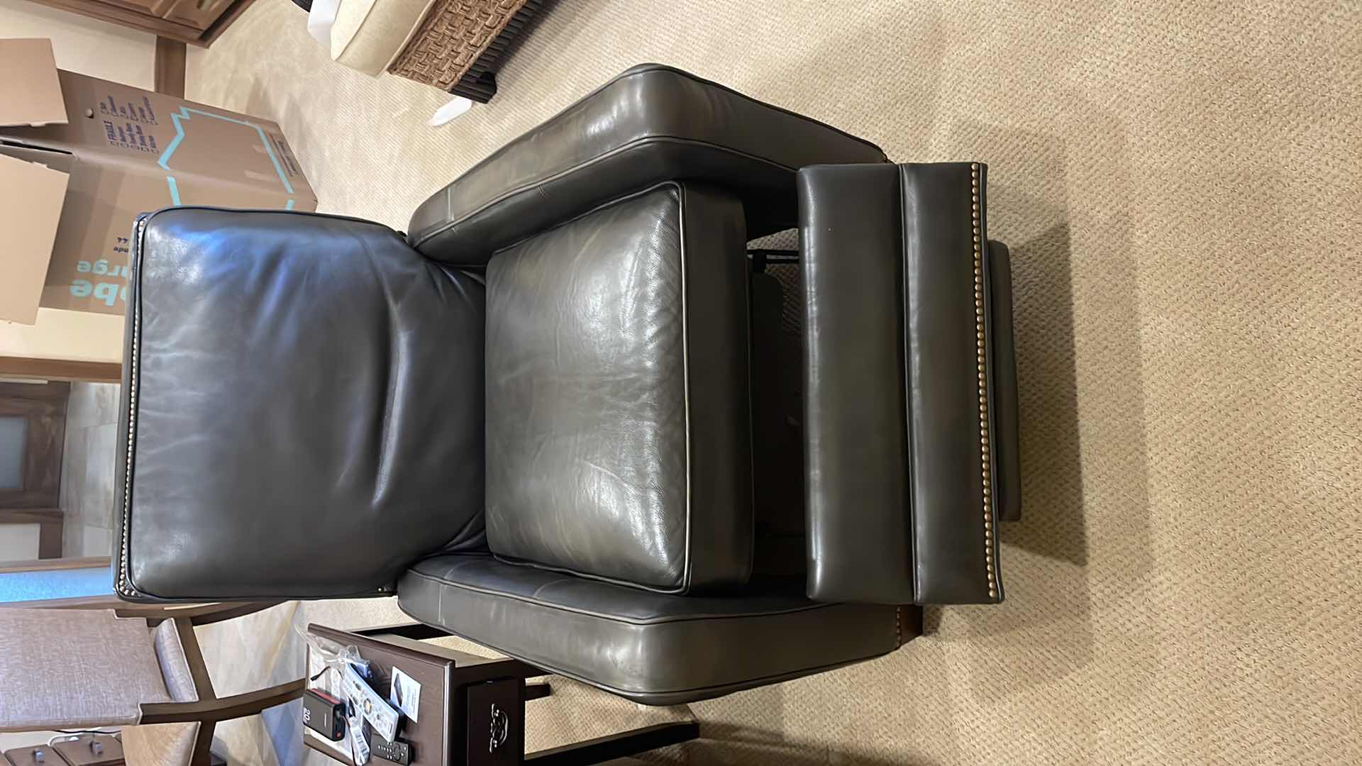 Photo 1 of TAYLOR KING ATTITUDE POWER LOUNGER LEATHER CALDWELL GRAPHITE WITH BATTERY