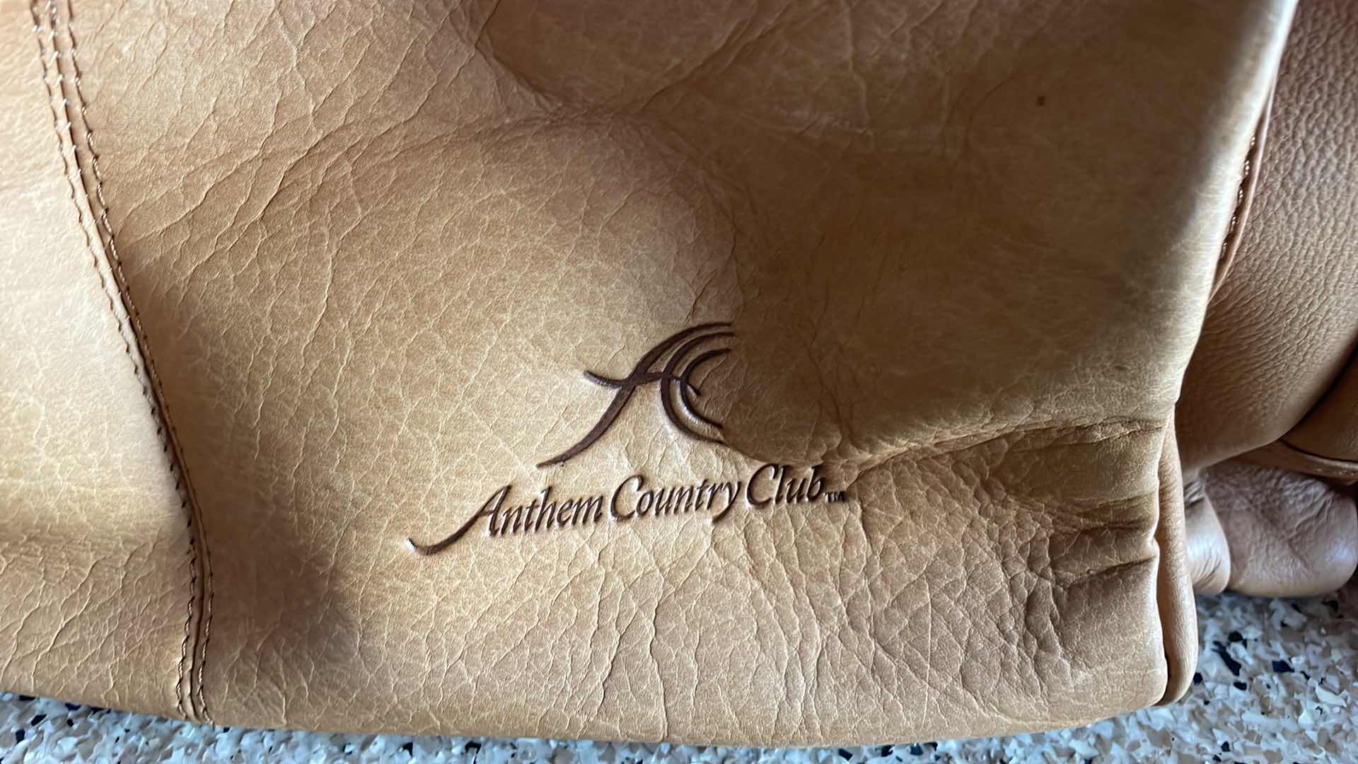 Photo 1 of ANTHEM COUNTRY CLUB LEATHER DUFFEL BAGS 16” X 12” H10” (2)
