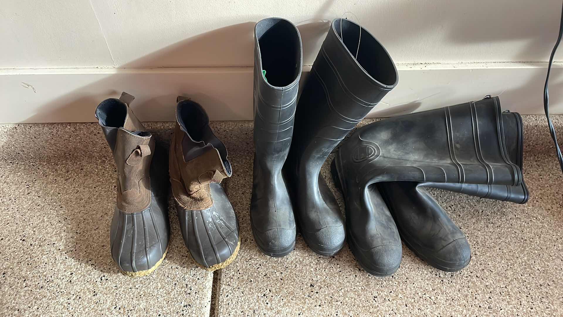 Photo 1 of RUBBER MUCK BOOTS. SIZE 14, STEEL TOE SIZE 9,  STEEL TOE SIZE 13