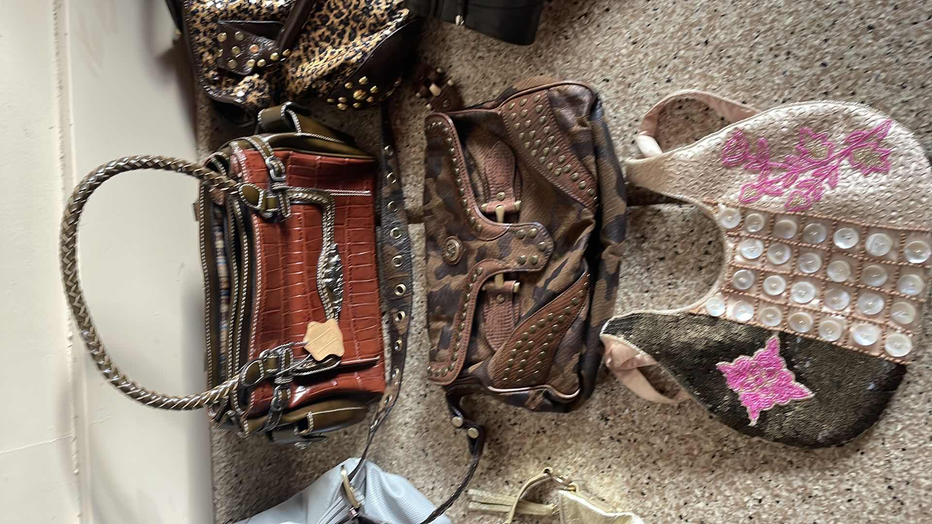 Photo 1 of PURSES (6) BLACK BOOTS SIZE 10-1/2