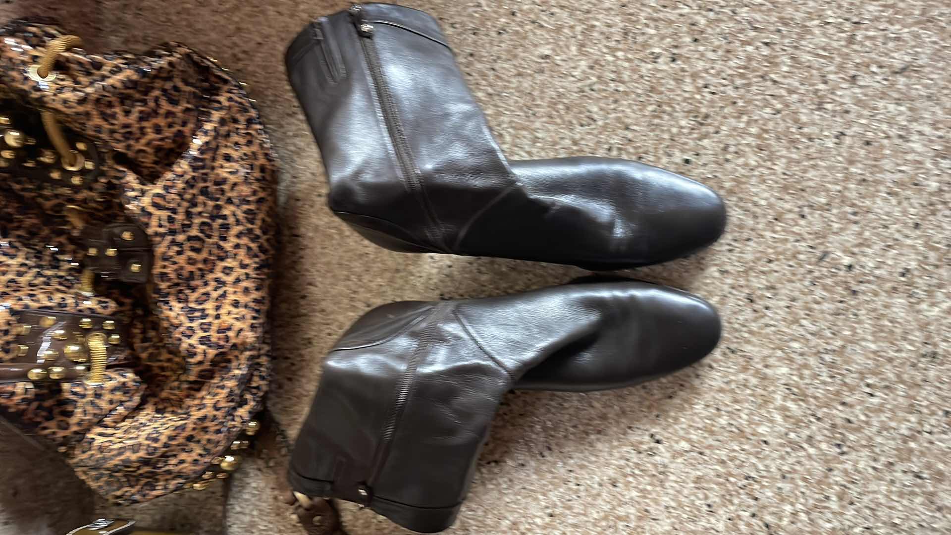 Photo 1 of PURSES (6) BLACK BOOTS SIZE 10-1/2