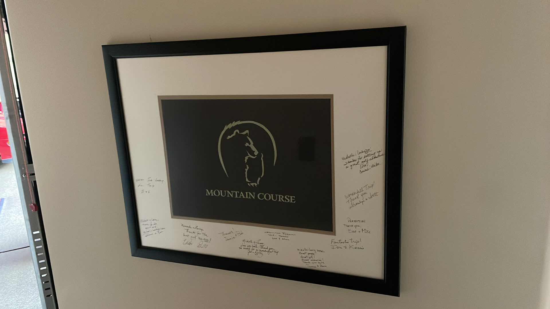 Photo 1 of SIGNED ANTHEM COUNTRY CLUB AND MOUNTAIN COURSE GOLF FLAGS. BLACK FRAMES 20" X 23"