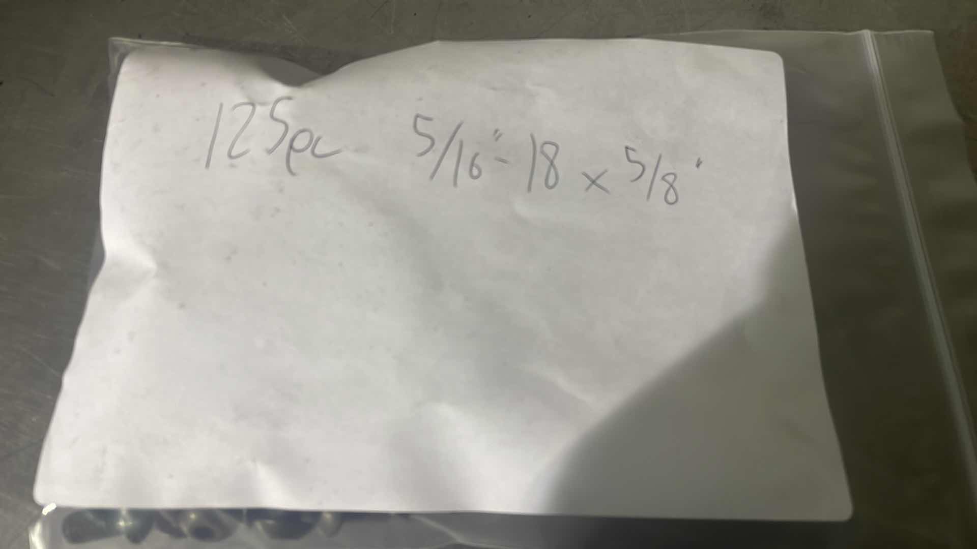 Photo 1 of 5/16” -18 X 5/8” HEX HEAD BOLT (125)